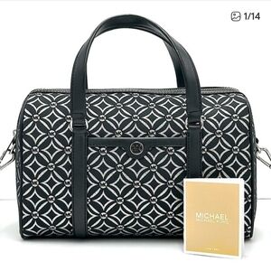 Michael Kors Black & Silver Medium Satchel And Wallet NWT